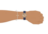 Buy Shop Guess Cubed Analog Rose Gold Dial Blue Leather Strap Watch For Women - GW0665L2 USA Online