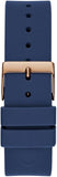Buy Shop Guess Cubed Analog Rose Gold Dial Blue Leather Strap Watch For Women - GW0665L2 USA Online