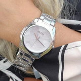Buy Shop Guess Cubed Analog Silver Dial Silver Steel Strap Watch For Women - GW0606L1 USA Online