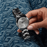 Buy Shop Guess Cubed Analog Silver Dial Silver Steel Strap Watch For Women - GW0606L1 USA Online