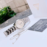 Buy Shop Guess Cubed Analog Silver Dial Silver Steel Strap Watch For Women - GW0606L1 USA Online