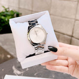 Buy Shop Guess Cubed Analog Silver Dial Silver Steel Strap Watch For Women - GW0606L1 USA Online