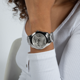Buy Shop Guess Cubed Analog Silver Dial Silver Steel Strap Watch For Women - GW0606L1 USA Online