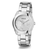 Buy Shop Guess Cubed Analog Silver Dial Silver Steel Strap Watch For Women - GW0606L1 USA Online
