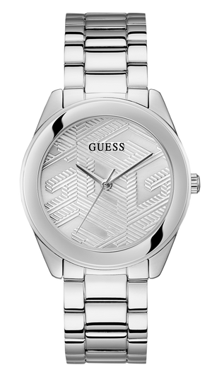 Buy Shop Guess Cubed Analog Silver Dial Silver Steel Strap Watch For Women - GW0606L1 USA Online