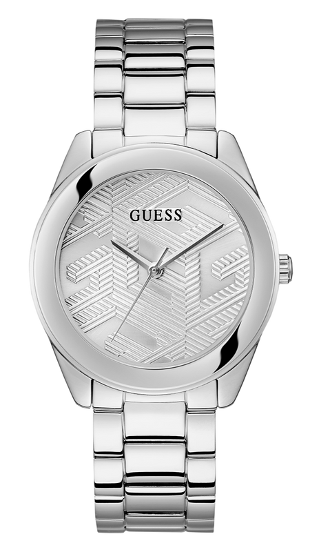 Buy Shop Guess Cubed Analog Silver Dial Silver Steel Strap Watch For Women - GW0606L1 USA Online