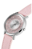 Buy Shop Guess Dahlia Analog Silver Dial Pink Leather Strap Watch for Women - GW0529L1 USA Online