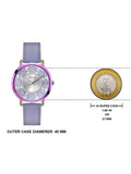 Buy Shop Guess Dahlia Analog Silver Dial Purple Leather Strap Watch For Women - GW0529L4 USA Online