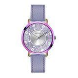 Buy Shop Guess Dahlia Analog Silver Dial Purple Leather Strap Watch For Women - GW0529L4 USA Online
