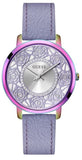 Buy Shop Guess Dahlia Analog Silver Dial Purple Leather Strap Watch For Women - GW0529L4 USA Online