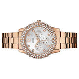 Buy Shop Guess Dazzler Diamonds Silver Dial Rose Gold Steel Strap Watch for Women - W0335L3 USA Online