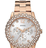Buy Shop Guess Dazzler Diamonds Silver Dial Rose Gold Steel Strap Watch for Women - W0335L3 USA Online