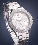 Buy Shop Guess Dazzler Diamonds Silver Dial Silver Steel Strap Watch for Women - W0335L1 USA Online