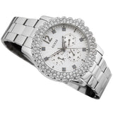 Buy Shop Guess Dazzler Diamonds Silver Dial Silver Steel Strap Watch for Women - W0335L1 USA Online