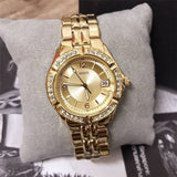 Buy Shop Guess Dazzling Diamonds Gold Dial Gold Steel Strap Watch for Women - W85110L1 USA Online