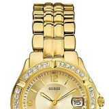 Buy Shop Guess Dazzling Diamonds Gold Dial Gold Steel Strap Watch for Women - W85110L1 USA Online