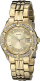 Buy Shop Guess Dazzling Diamonds Gold Dial Gold Steel Strap Watch for Women - W85110L1 USA Online