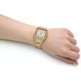 Buy Shop Guess Deco Quartz Crystals Gold Dial Gold Steel Strap Watch For Women - GW0472L2 USA Online