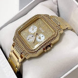 Buy Shop Guess Deco Quartz Crystals Gold Dial Gold Steel Strap Watch For Women - GW0472L2 USA Online