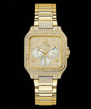 Buy Shop Guess Deco Quartz Crystals Gold Dial Gold Steel Strap Watch For Women - GW0472L2 USA Online
