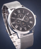 Buy Shop Guess Delancey Black Dial Silver Mesh Bracelet Watch for Men - W0871G1 USA Online