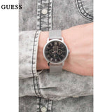 Buy Shop Guess Delancey Black Dial Silver Mesh Bracelet Watch for Men - W0871G1 USA Online
