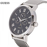 Buy Shop Guess Delancey Black Dial Silver Mesh Bracelet Watch for Men - W0871G1 USA Online