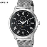 Buy Shop Guess Delancey Black Dial Silver Mesh Bracelet Watch for Men - W0871G1 USA Online