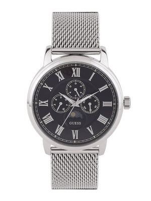 Buy Shop Guess Delancey Black Dial Silver Mesh Bracelet Watch for Men - W0871G1 USA Online