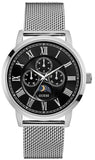Buy Shop Guess Delancey Black Dial Silver Mesh Bracelet Watch for Men - W0871G1 USA Online