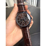 Buy Shop Guess Delancy Analog Brown Dial Brown Leather Strap Watch For Men - W0870G3 USA Online