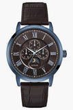 Buy Shop Guess Delancy Analog Brown Dial Brown Leather Strap Watch For Men - W0870G3 USA Online