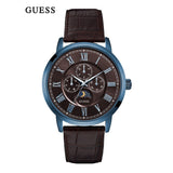 Buy Shop Guess Delancy Analog Brown Dial Brown Leather Strap Watch For Men - W0870G3 USA Online