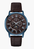 Buy Shop Guess Delancy Analog Brown Dial Brown Leather Strap Watch For Men - W0870G3 USA Online
