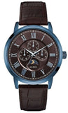 Buy Shop Guess Delancy Analog Brown Dial Brown Leather Strap Watch For Men - W0870G3 USA Online
