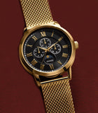 Buy Shop Guess Delancy Black Dial Gold Mesh Bracelet Watch for Men - W0871G2 USA Online