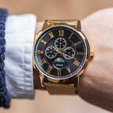 Buy Shop Guess Delancy Black Dial Gold Mesh Bracelet Watch for Men - W0871G2 USA Online