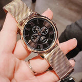 Buy Shop Guess Delancy Black Dial Gold Mesh Bracelet Watch for Men - W0871G2 USA Online