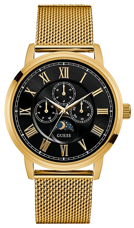 Buy Shop Guess Delancy Black Dial Gold Mesh Bracelet Watch for Men - W0871G2 USA Online