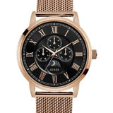 Buy Shop Guess Delancy Black Dial Rose Gold Mesh Bracelet Watch for Men - W0871G5 USA Online