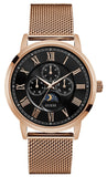 Buy Shop Guess Delancy Black Dial Rose Gold Mesh Bracelet Watch for Men - W0871G5 USA Online