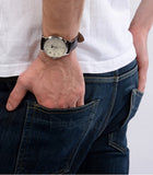 Buy Shop Guess Delancy Quartz White Dial Brown Leather Strap Watch For Men - W0870G1 USA Online