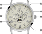 Buy Shop Guess Delancy Quartz White Dial Brown Leather Strap Watch For Men - W0870G1 USA Online