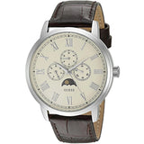 Buy Shop Guess Delancy Quartz White Dial Brown Leather Strap Watch For Men - W0870G1 USA Online