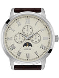Buy Shop Guess Delancy Quartz White Dial Brown Leather Strap Watch For Men - W0870G1 USA Online