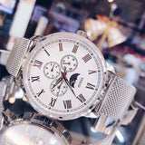 Buy Shop Guess Delancy White Dial Silver Mesh Bracelet Watch for Men - W0871G4 USA Online