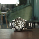 Buy Shop Guess Delta Black Dial Black Silicone Strap Watch for Men - GW0051G1 USA Online