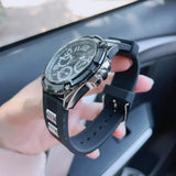 Buy Shop Guess Delta Black Dial Black Silicone Strap Watch for Men - GW0051G1 USA Online