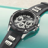 Buy Shop Guess Delta Black Dial Black Silicone Strap Watch for Men - GW0051G1 USA Online