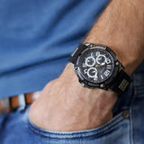 Buy Shop Guess Delta Black Dial Black Silicone Strap Watch for Men - GW0051G1 USA Online